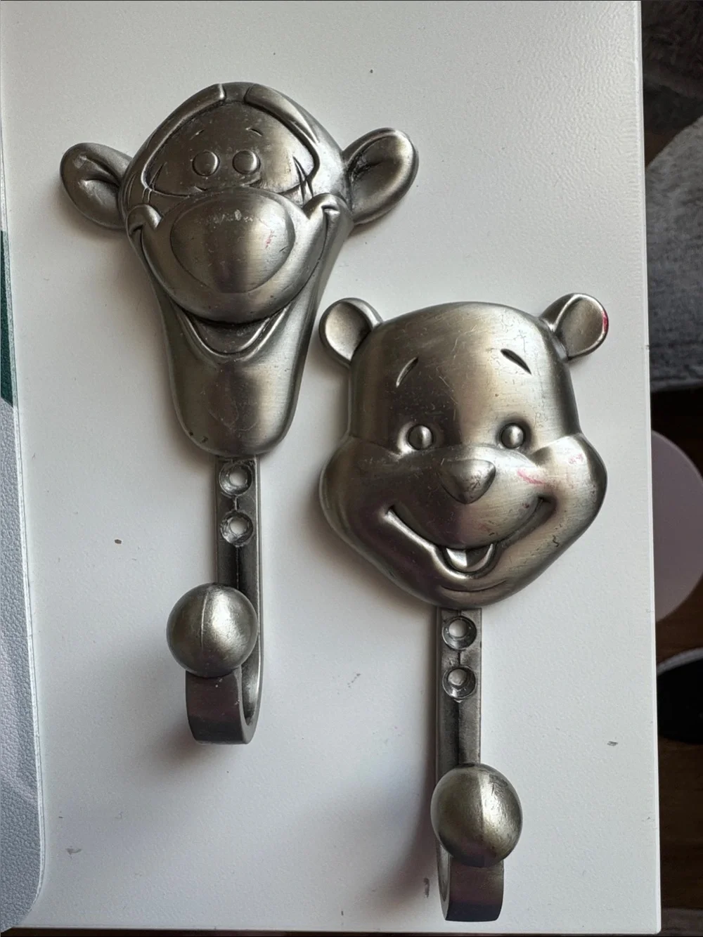 Winnie the Pooh & Tigger Metal Wall Hooks - Pewter Tone